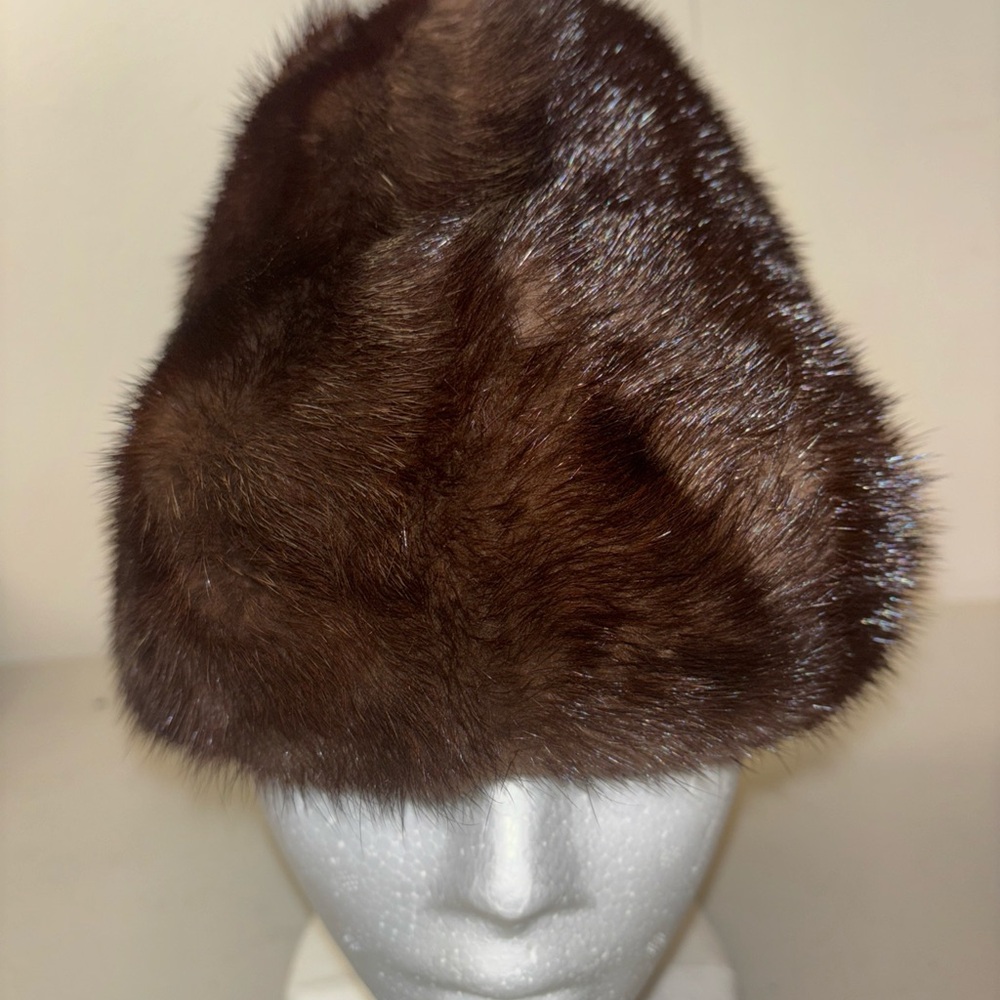 Classic Brown Fur Hat with Plush Texture and Cossack Style